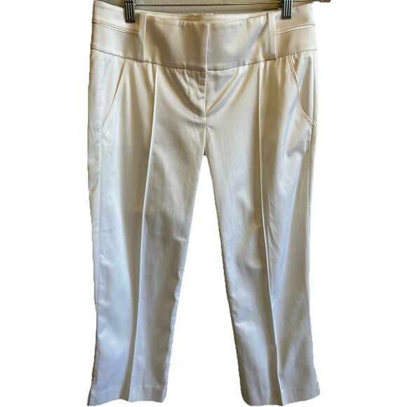 Y2K Office Siren Bebe Suit Sz 8 White Gold Buttons Luxury Blazer & Pants Classic - Picture 14 of 16